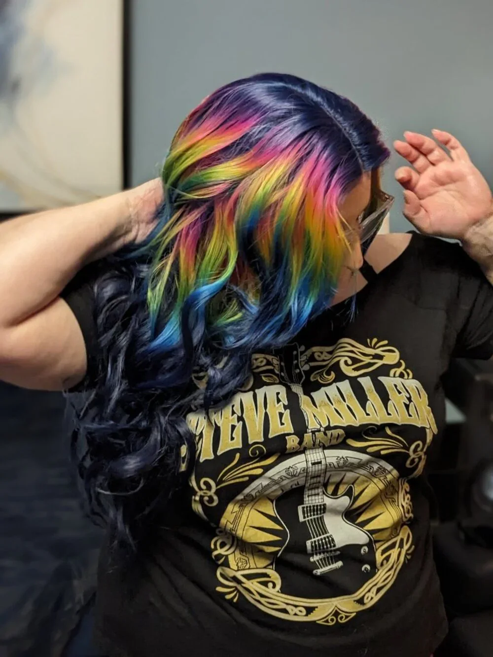 Rebel Gypsy Wig Rainbow to Dark Blue